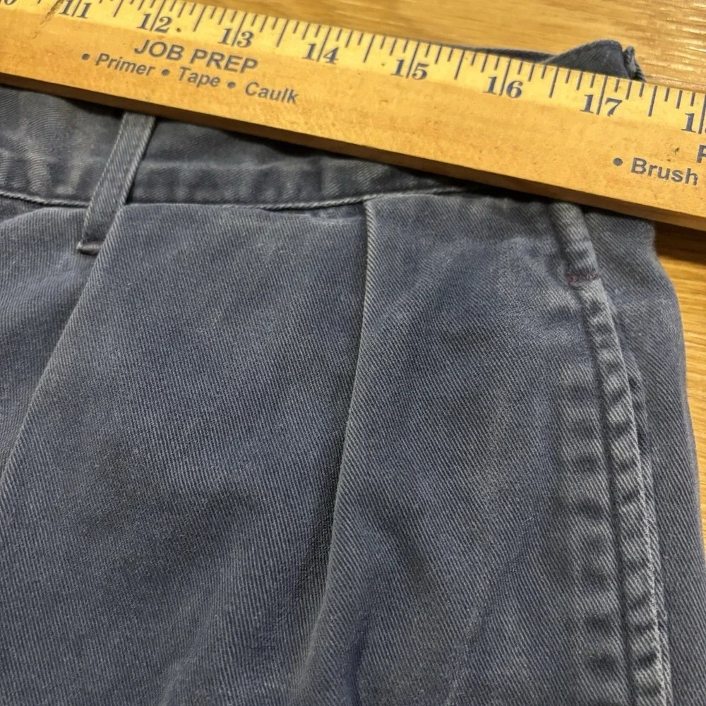 VTG Polo Ralph Lauren Andrew Pants Mens 35x32 Navy Blue Double-Pleated Made USA